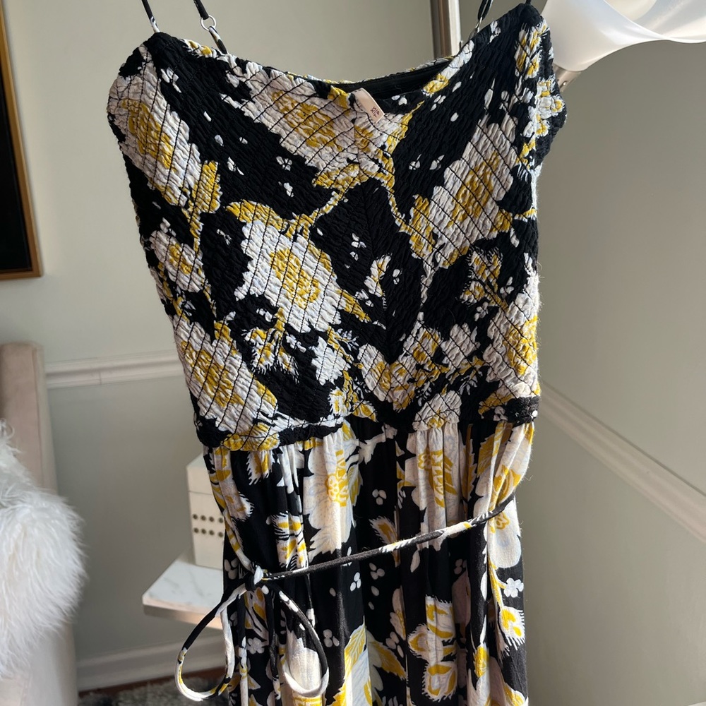 Little of Your Love Wideleg Flowy Jumpsuit in Moonless Combo Free People - Picture 12 of 14